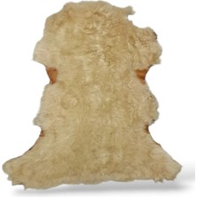 Ottoman Pouffe Hakiki Gerçek Deri Koyun Postu 61X68CM