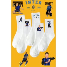 Rabona Fashion Inter Milano Efsaneleri 5'li Taraftar Çorabı