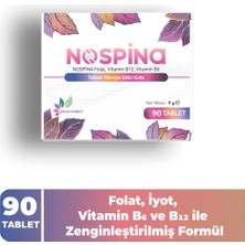 Pharmaleaf Nospina 90 Tablet – Folik Asit, B12, B6 ve Iyot Içeren Takviye Edici Gıda