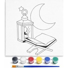Ramazan Desenli Tuval Etkinlik Boyama Ramazan Süsleri, Ramazan Süslemeleri 20-20 cm