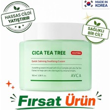 Avca Cica ve Yeşil Çay Özlü Yatıştırıcı Yüz Bakım Kremi Hassas Ciltler - Quick Calming Cica Tea Tree Cream 100 ml