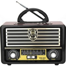 Tastech Şarjlı Nostaljik Retro Radyo Sd Kart USB Bluetooth Fm Radyolu Taşınabilir Kablosuz Hoparlör M-113BT