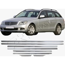 Servet Dizayn Oto Mercedes C-Class W204 Uyumlu 2007-2013 Krom Cam Çıtası 8 Parça Paslanmaz Çelik