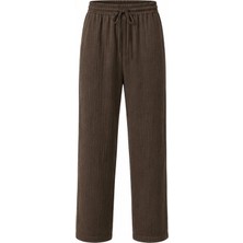 Serseri Jeans Erkek %100 Pamuk Müslin Pantolon Lastikli Bel Bağcıklı Rahat Kalıp Günlük Yazlık Nefes Alan Hafif Dokulu Casual Pantolon