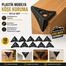 S-Online Plastik Köşe Koruyucu Siyah 10 Adet Mobilya Kenar Koruyucu (Çocuk Koruyucusu Değildir)
