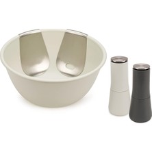 AyrStore Joseph Joseph Salata Kasesi Servis Kaşığı ve Tuz&biber Seti, Taş