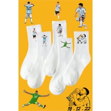 Rabona Fashion Messi Arjantin Futbol Efsanesi 5'li Taraftar Çorabı