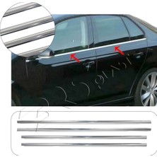 Servet Dizayn Oto Volkswagen Jetta Uyumlu 2005-2011 Krom Cam Çıtası 4 Parça Paslanmaz Çelik