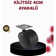 Nevamel® 4 cm Döner Ayak Kilitsiz 4 Adet Mobilya ve Sehpa Ayağı
