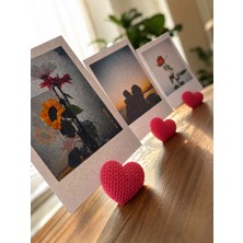 Günyan Store 3’lü Kalp Mini Not Vefotoğraf Tutucu Seti (3x4 Cm)