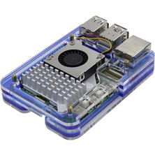 Raspberry Pi 5 8 Katmanlı Şeffaf Akrilik Kasa + Resmi Active Cooler
