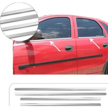 Servet Dizayn Oto Opel Corsa C Uyumlu 2000-2006 Krom Cam Çıtası 4 Parça Paslanmaz Çelik