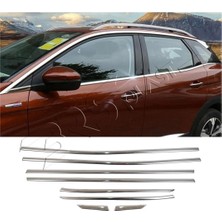 Servet Dizayn Oto Peugeot 3008 Uyumlu 2016-2023 Krom Cam Çıtası 8 Parça Paslanmaz Çelik