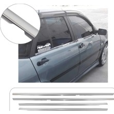 Servet Dizayn Oto Fiat Tempra Uyumlu 1992-1998 Krom Cam Çıtası 4 Parça Paslanmaz Çelik