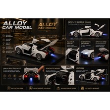 Mery Toys Işıklı Sesli Sprey Efektli Metal Spor Araba Açılabilir Kapılı Çek Bırak Oyuncak Araba