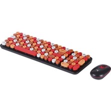 Tastech Tmk-07 Kablosuz Q Klavye Mouse Seti Retro Daktilo Görünümlü 2.4ghz USB Wireless Çok Renkli