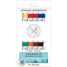 Lefranc&Bourgeois : Studio : Tüp Suluboya Seti : 12 Renk x 10 ml Tüp