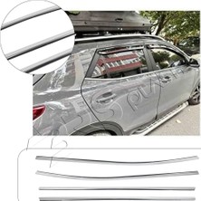 Servet Dizayn Oto Kia Stonic Uyumlu Krom Cam Çıtası 4 Parça Paslanmaz Çelik