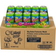 Big Babol Fantastic World Portakal, Limon ve Elma Aromalı Balonlu Sakız 90 gr x 10 Adet x 8 Adet