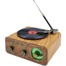 Tastech Nostaljik Fm Radyo Sd Kart USB Girişli Bluetooth Hoparlör Plakçalar Görünümlü Speaker