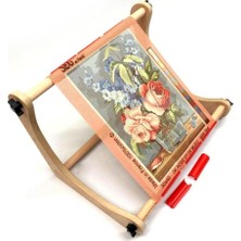 Nurge Ayarlanabilir Nakış Masa Standı, Çapraz Dikiş Çember Standı Tur Veya Masa Üstü Çapraz Dikiş Veya Goblen Için, Nakış Halka Tutucu. Elde Cilalı Doğal Ahşap 190-3 (30 Cm)