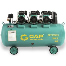 GAP Kompresör Yüksek Emişli Yağsız Teknoloji Hava Kompresörü 200 Lt 6 Hp