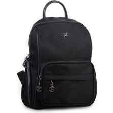 Nas Bag Kadın Çok Cepli Sırt Çantası (En :30CM x Boy:34) Siyah Ithal Kumaş