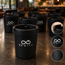 BK Gift Logonuza Özel 10 Adet Siyah Plastik Kokusuz Küllük Kapaklı Kültablası