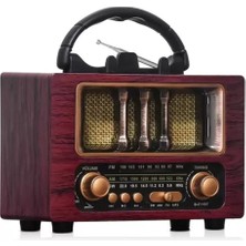 Tastech Nostaljik Radyo Şarjlı Bluetooth Hoparlör Taşınabilir Sd Kart USB Girişli Mini Speaker