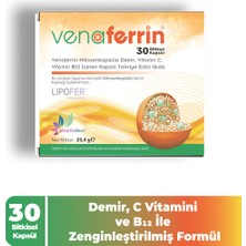 Pharmaleaf Venaferrin 30 Bitkisel Kapsül – Mikrokapsüllenmiş Demir, Vitamin C ve B12 Içeren Takviye