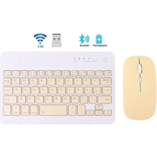 Tastech Tmk-04 Şarjlı Kablosuz Klavye Mouse Seti Dual Mode 2.4ghz ve Bluetooth Pc Tablet Telefon Ios Android Windows Uyumlu