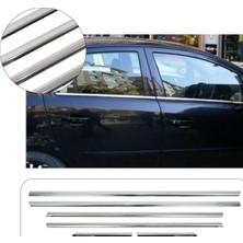 Servet Dizayn Oto Opel Corsa D Uyumlu 2007-2015 Krom Cam Çıtası 6 Parça Paslanmaz Çelik