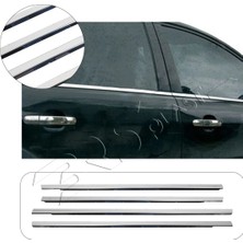 Servet Dizayn Oto Ford Focus Uyumlu 1998-2005 Krom Cam Çıtası 4 Parça Paslanmaz Çelik