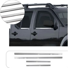 Servet Dizayn Oto Nissan Navara Uyumlu 2006-2015 Krom Cam Çıtası 4 Parça Paslanmaz Çelik