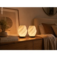 B&B 2 Adet Spiral Kablosuz Masa Lambası 11 x 13 cm Tealight LED Işık Hediyeli