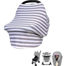 Aputue Emzirme Örtüsü, 5'inde 1 Örtü, Heather Gray Çizgili, Emzirme Örtüsü, Bebek Arabası Koltuğu, Taşıyıcı, Alışveriş Arabası, Şezlong Tentesi Için, Yenidoğan Ihtiyaçları