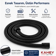 Kahey Siyah Banyo Duş Spiral Hortumu 150CM