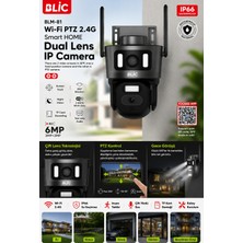Blic 6mp Çift Lens Wifi Ptz Ip Güvenlik Kamerası | 2.4ghz Kablosuz | 355° Dönebilen | IP66 Dış Mekan | Insan Takibi | Gece Görüşü