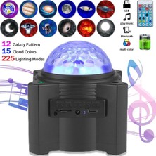 Tastech 12 Uzay Desenli 15 Bulut Led'li Projeksiyon Lambası, Dahili Müzik Çalar, LED Gökyüzü Gece Lambası, Bluetooth Hoparlör Projeksiyon Lambası, Uzaktan Kumanda, USB Sahne Yıldız Projeksiyon Lambası