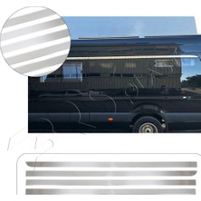 Servet Dizayn Oto Mercedes Sprinter W907 Uyumlu Krom Cam Üst Çıtası 6 Parça Paslanmaz Çelik