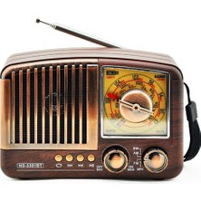 Tastech Mini Nostaljik Radyo Bluetooth Speaker Şarjlı Sd Kart USB Girişli Mp3 Çalar Kablosuz Hoparlör