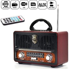 Tastech Şarjlı Nostaljik Retro Radyo Sd Kart USB Bluetooth Fm Radyolu Taşınabilir Kablosuz Hoparlör M-111BT