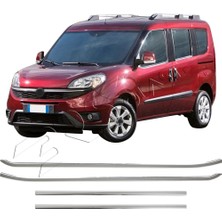 Servet Dizayn Oto Fiat Doblo Uyumlu 2010-2021 Krom Cam Çıtası 4 Parça Paslanmaz Çelik