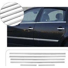 Servet Dizayn Oto Volkswagen Passat 3b Uyumlu 1997-2005 Krom Cam Çıtası 6 Parça Paslanmaz Çelik