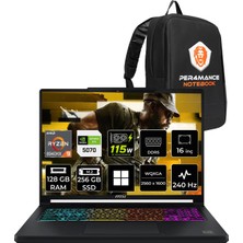 MSI Msı Crosshair A16 Hx Ryzen 9 8940HX Rtx 5070 8gb 115W 128GB Ram 256GB SSD 16″ Qhd+ (2560 x 1600) 240Hz WIN11 Pro E8WGK011XTRP475 Gaming Laptop + Per4 Çanta