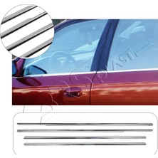 Servet Dizayn Oto Honda Civic Uyumlu 2002-2006 Krom Cam Çıtası 4 Parça Paslanmaz Çelik