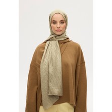 Camellia Scarfs Italyan Jakar Şal Dalga Desen - Zeytin Yeşili
