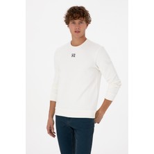 U.S. Polo Assn. Erkek Regular Fit Bisiklet Yaka Krem Sweatshirt 2237151