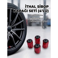 Aksefuar Lazer Honda ile Uyumlu Logolu Alüminyum Kırmızı Altıgen Sibop Kapak Seti