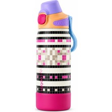 Vagonlife Çelik Tek Kapak Pipetli/ Pipetsiz Kullanım Kulplu Matara/termos VGN1102 700ML - Illustrated
